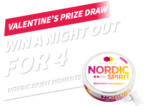 valentines prize draw. win a night out for four. Nordic Spirit moments